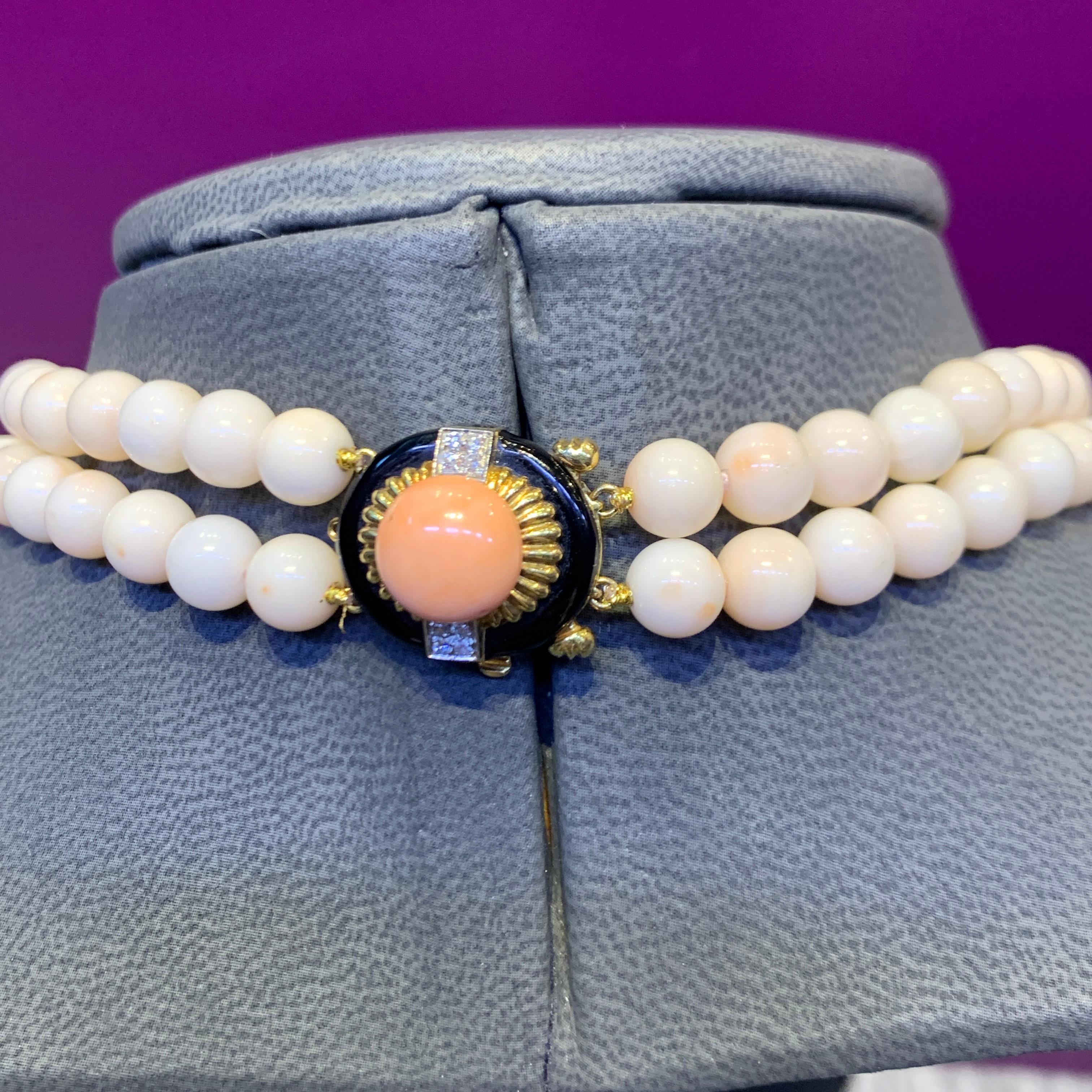 David Webb Angel Skin Coral Tassel Bead Necklace For Sale 6