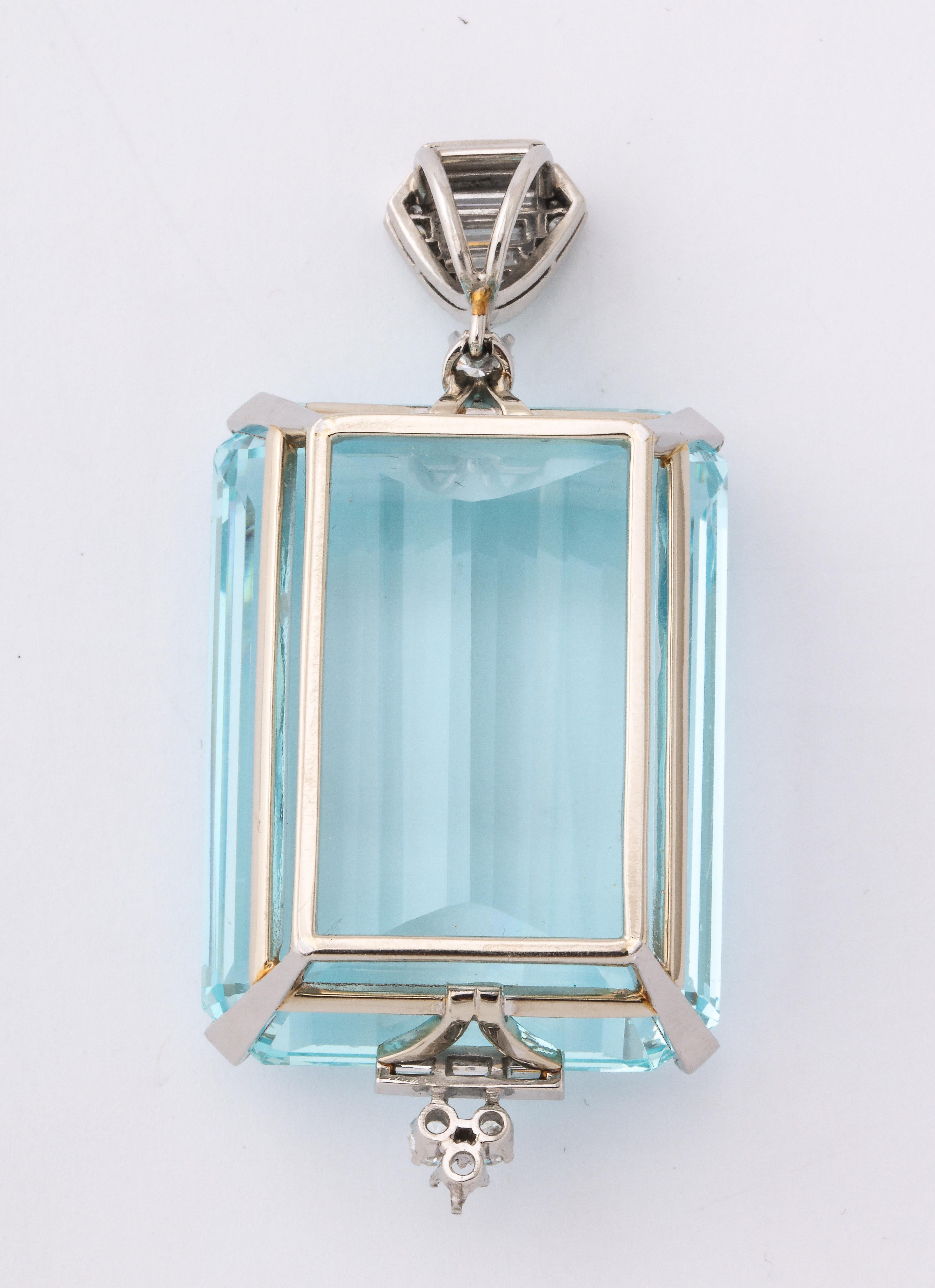 David Webb 250 Carat Aquamarine Diamond Platinum Pendant In Good Condition In New York, NY