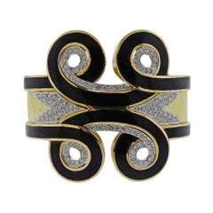 David Webb Arabesque Diamond Cuff Bracelet
