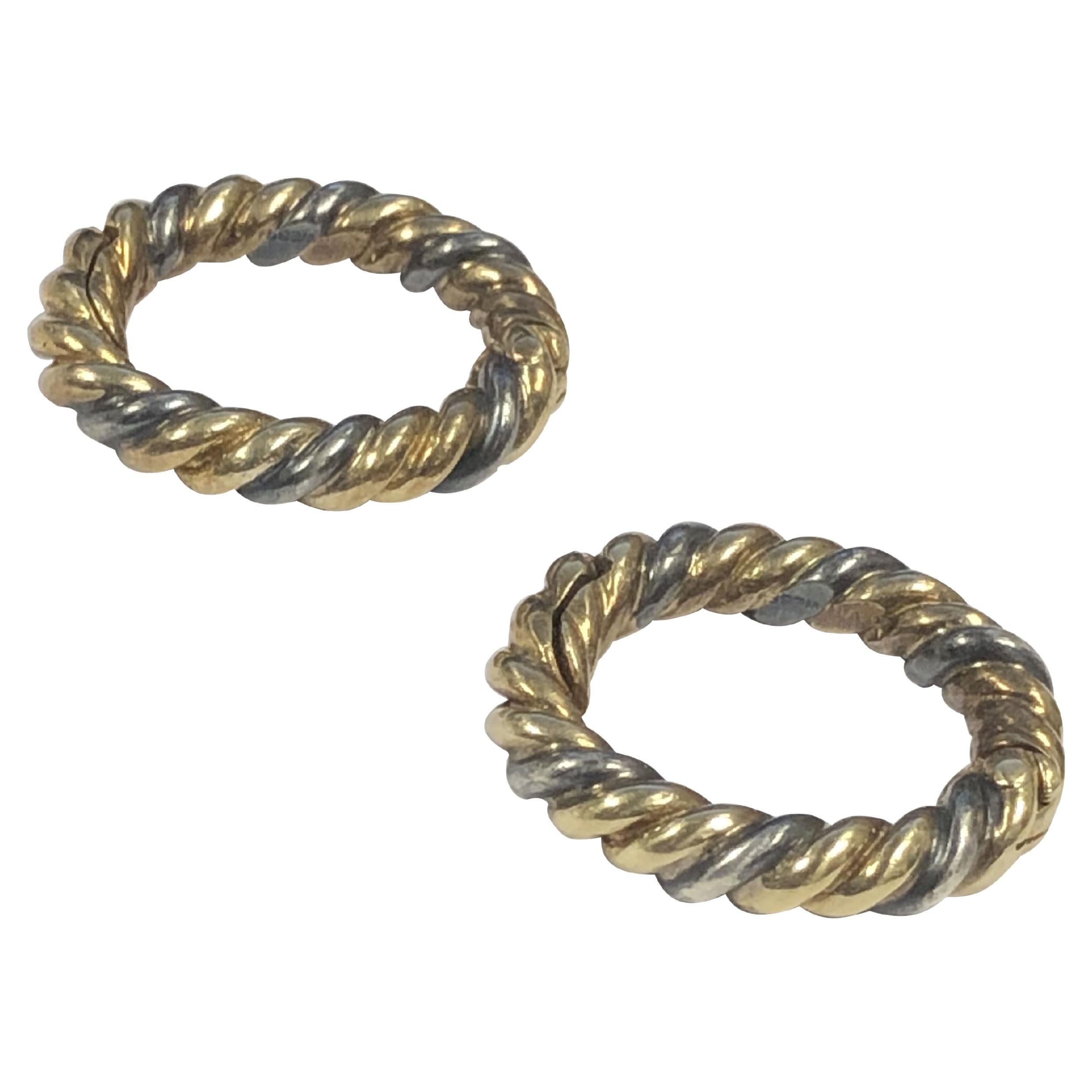 Gemelli da polso in oro e argento David Webb Around the Cuff In condizioni ottime in vendita a Chicago, IL