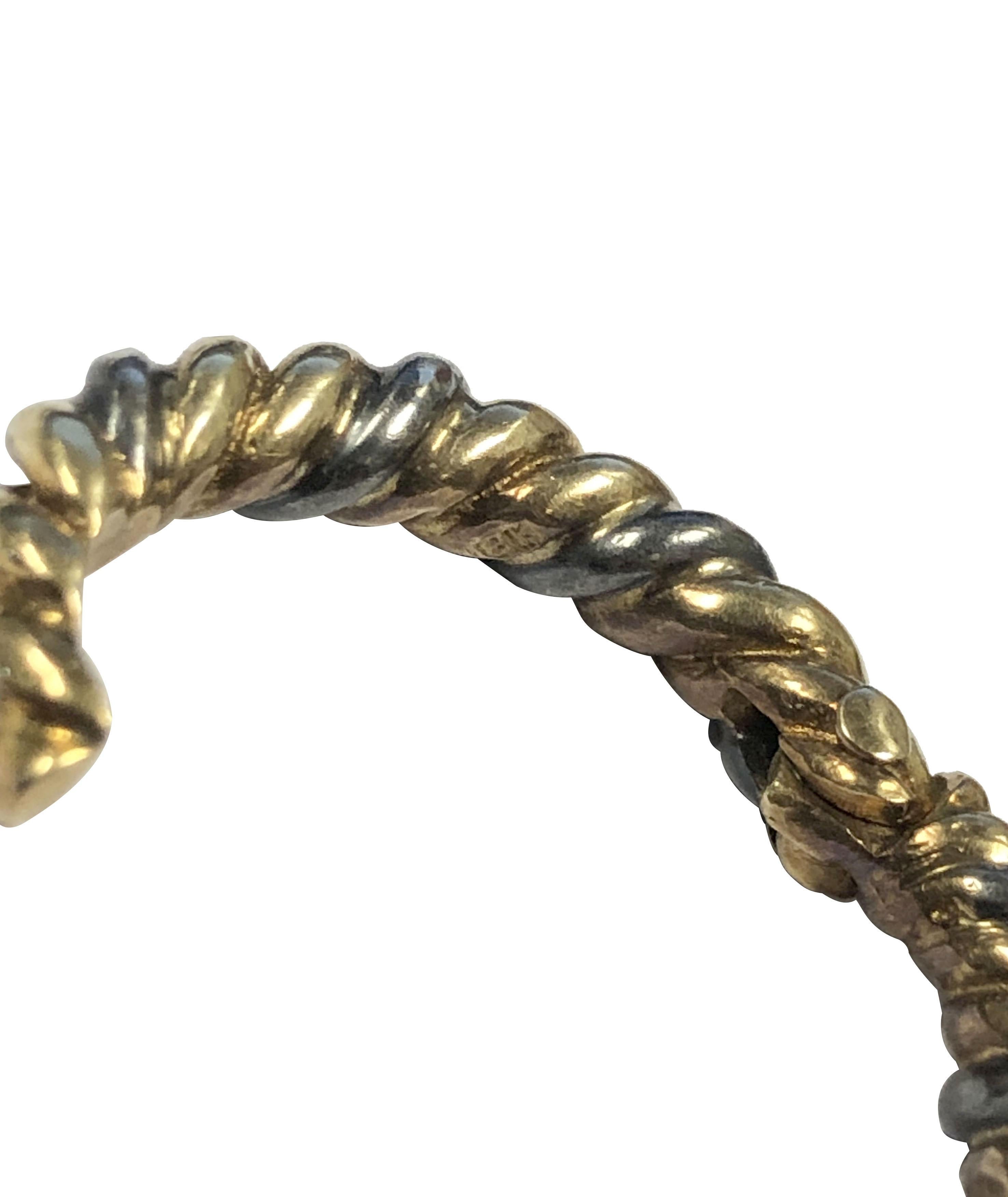 da uomo o donna Gemelli da polso in oro e argento David Webb Around the Cuff in vendita