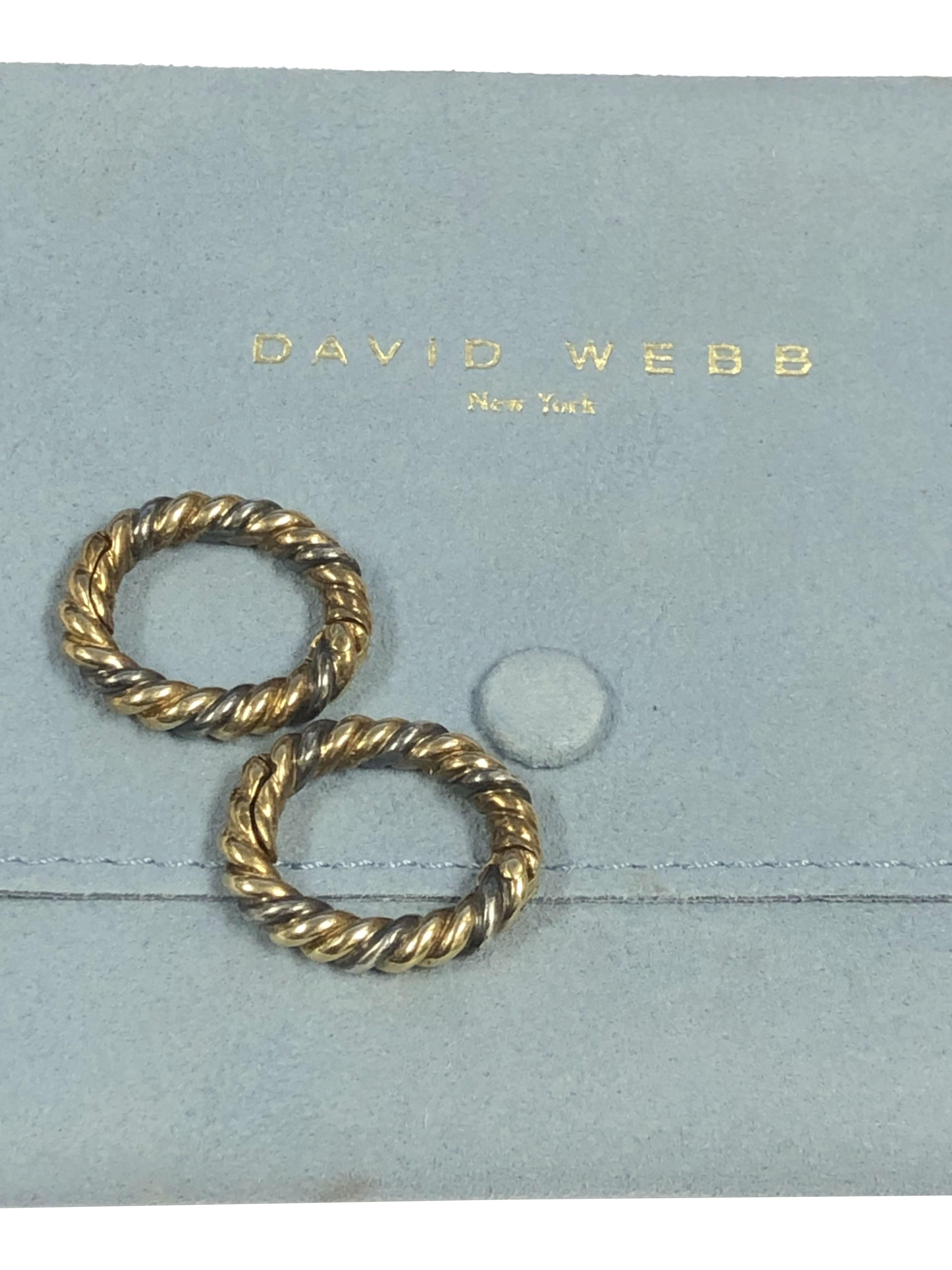Gemelli da polso in oro e argento David Webb Around the Cuff in vendita 2