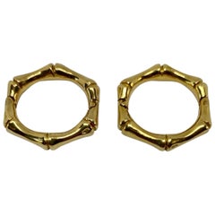 David Webb "Bamboo" Cufflinks in 18 Karat Yellow Gold