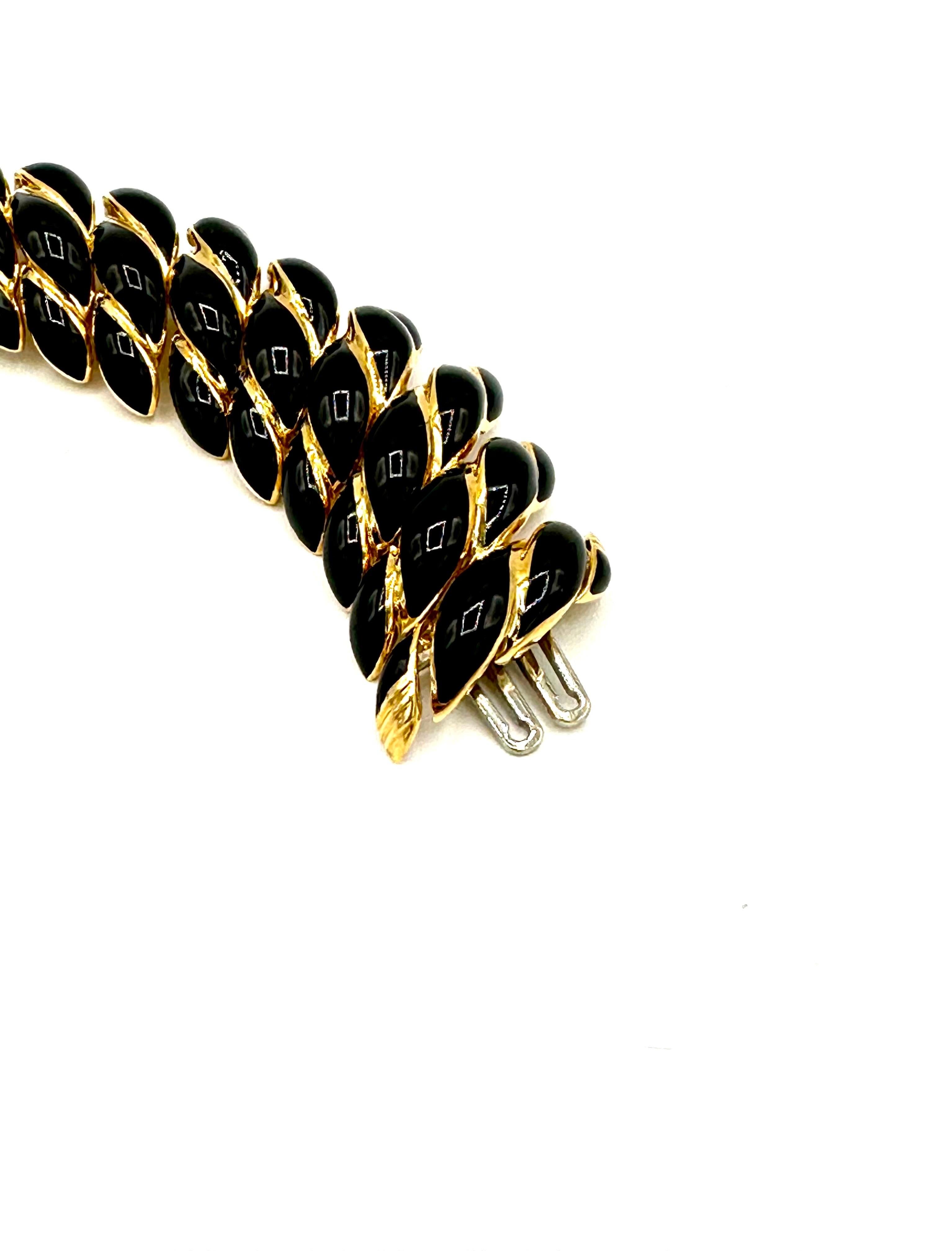 Bracelet en émail noir et or jaune 18K de David Webb en vente 3