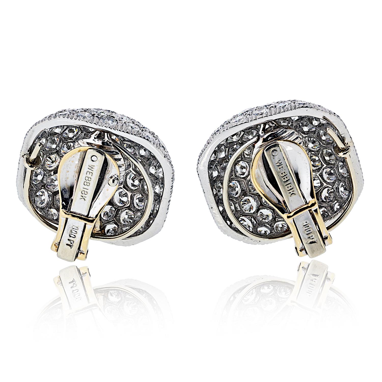 Boucles d'oreilles à pince David Webb Bombe avec diamants sertis en pavé Pour femmes en vente