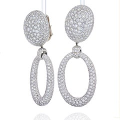David Webb Bombe Platinum 56.84 Carats Hanging Door Knocker Earrings