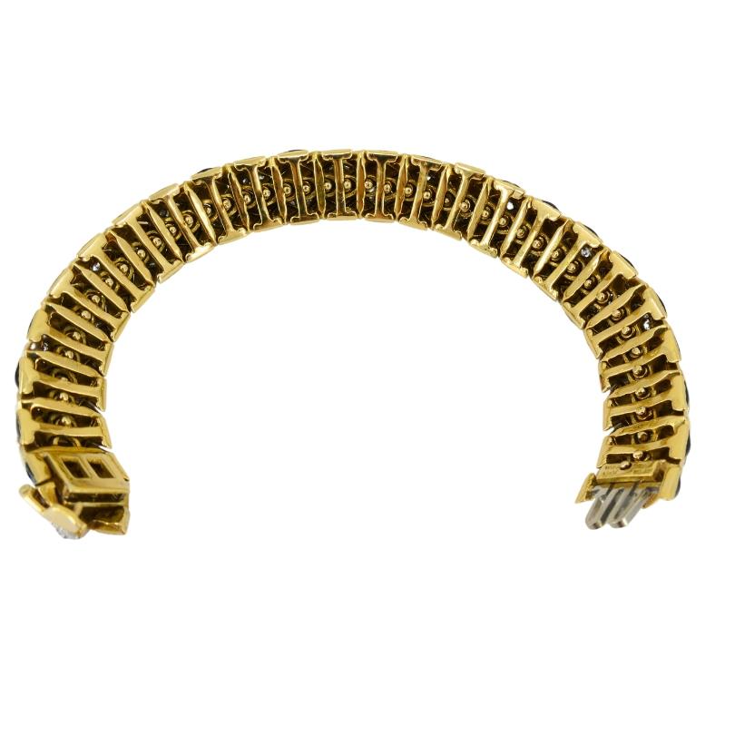 David Webb Pulsera Arlequín Oro 18k Platino Esmalte Diamante en venta 1