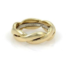 David Webb Braided 18k Two Tone Gold Band Ring Size 6