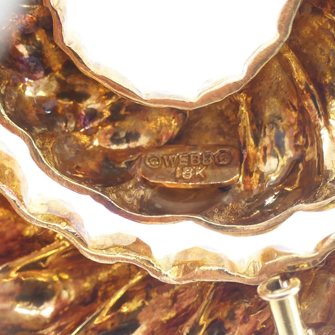 David Webb Spilla in oro 18 carati Design a spirale in oro martellato in vendita 2