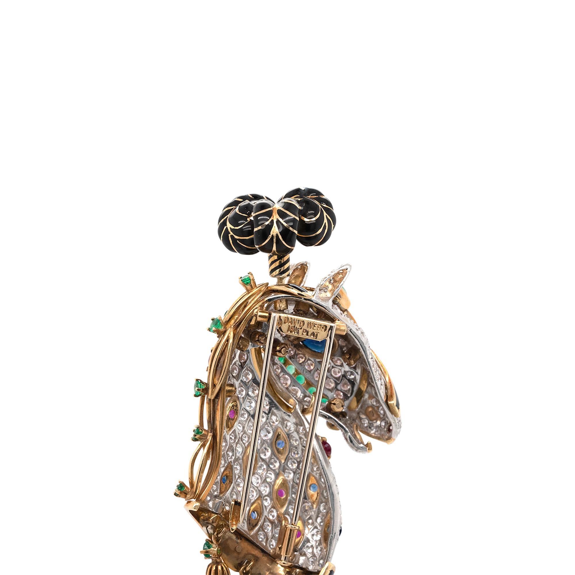  David Webb Brooch Carousel Horse Head  In New Condition For Sale In Boca Raton, FL