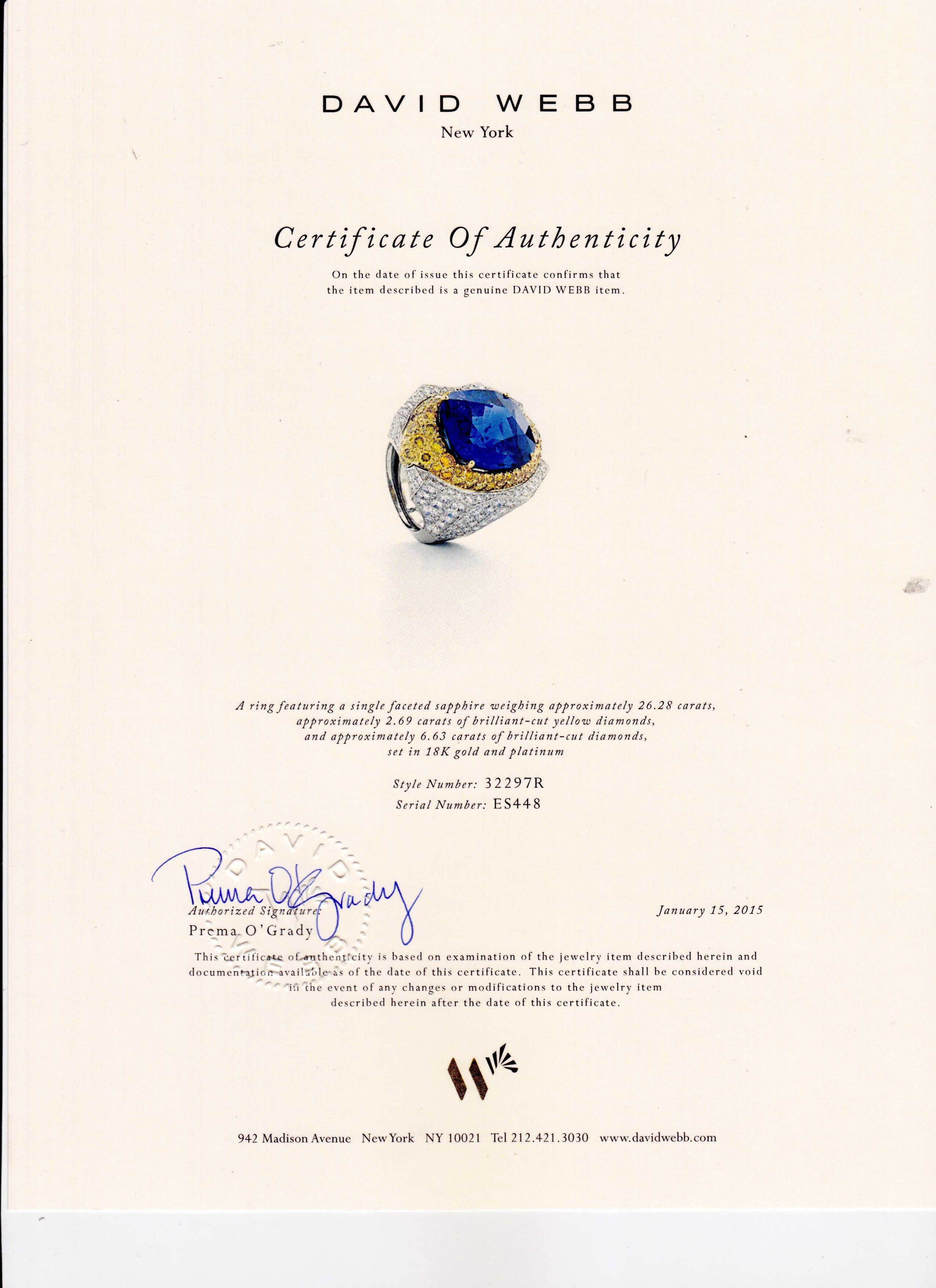 sapphire certificate of authenticity