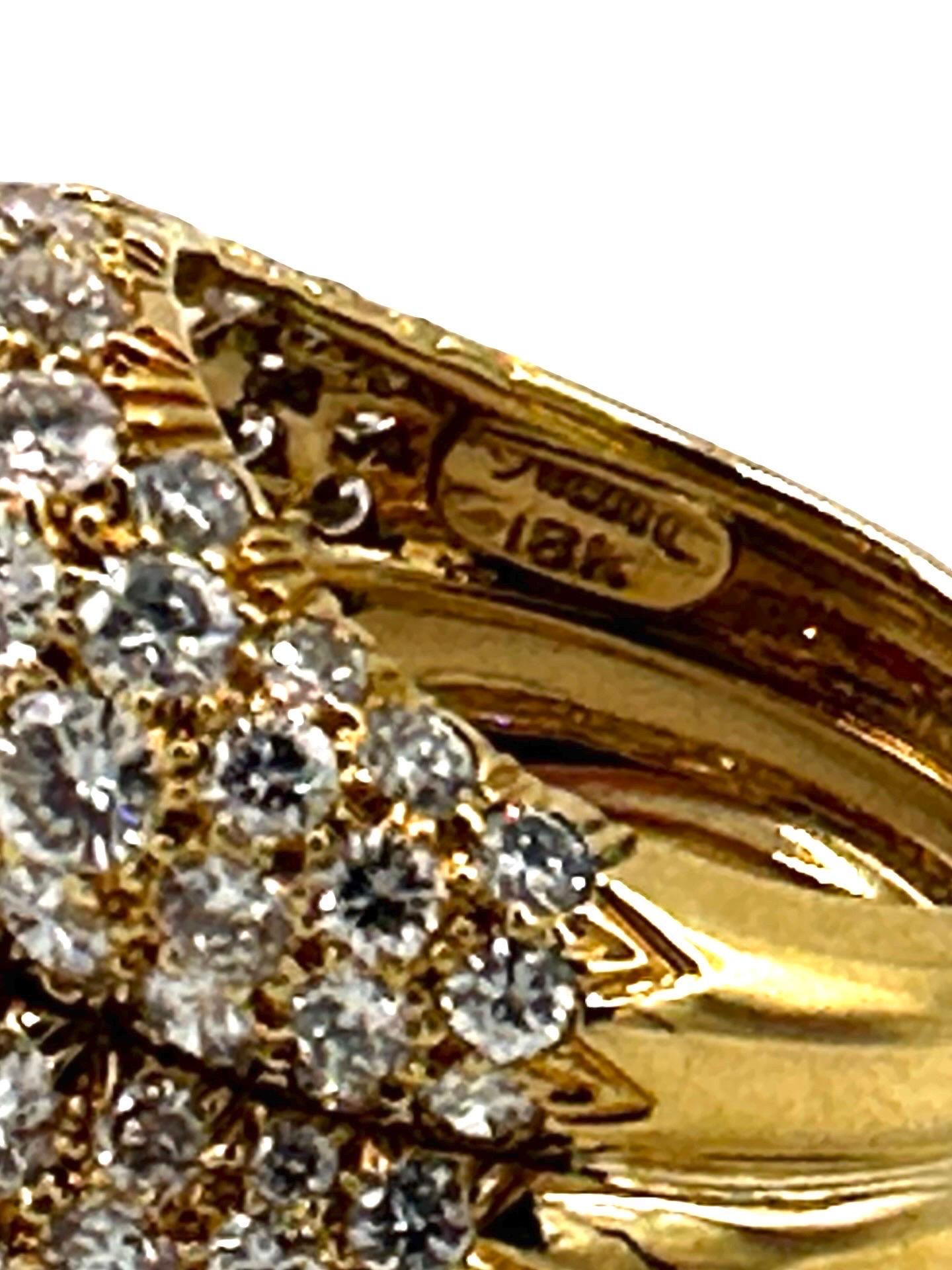 David Webb Bague de mode en rubis cabochon, saphir et diamant rond jaune 18 carats en vente 3