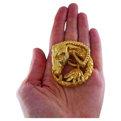 David Webb Capricorn Zodiac Gold Brooch