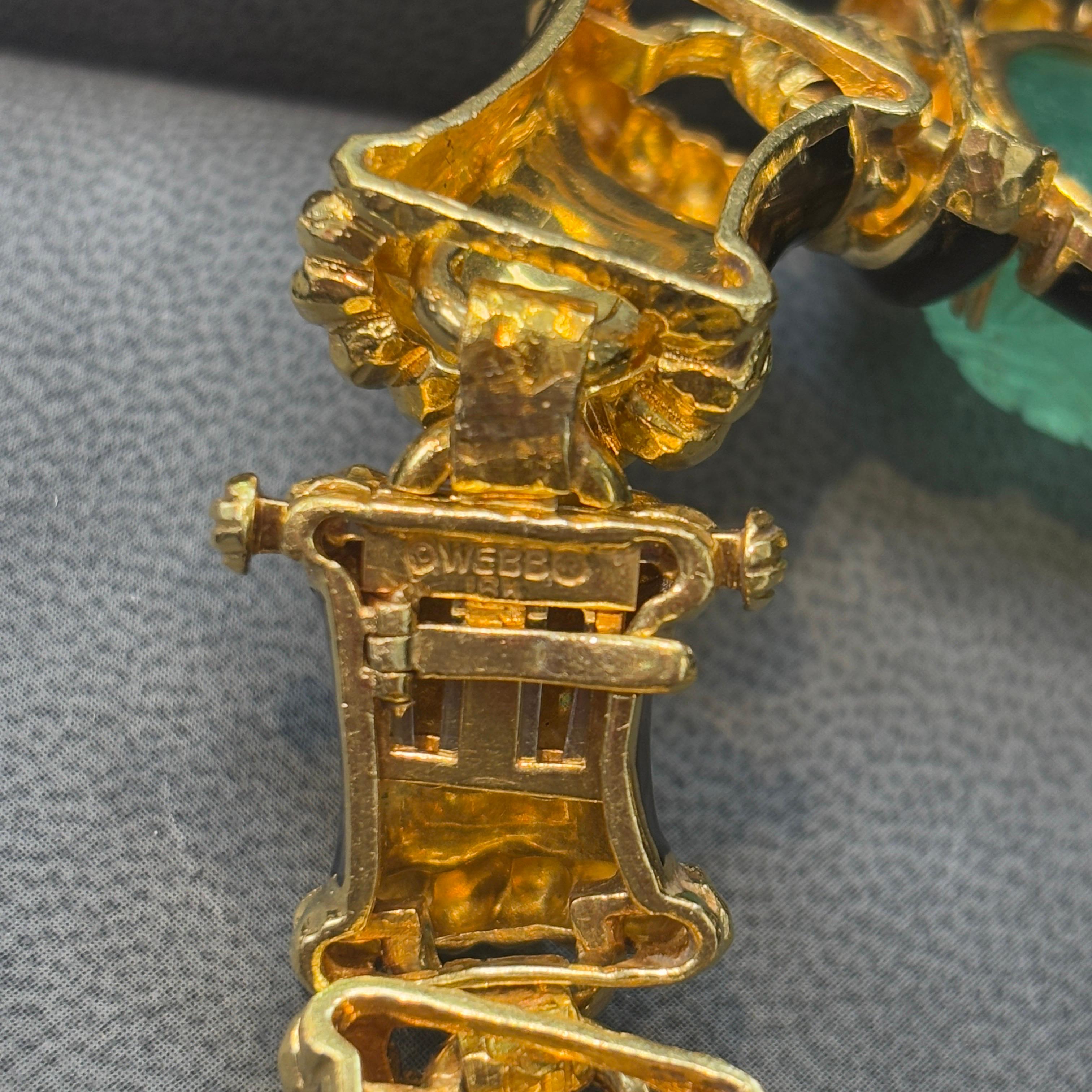 David Webb Collana con smeraldo intagliato e smalto In condizioni ottime in vendita a New York, NY