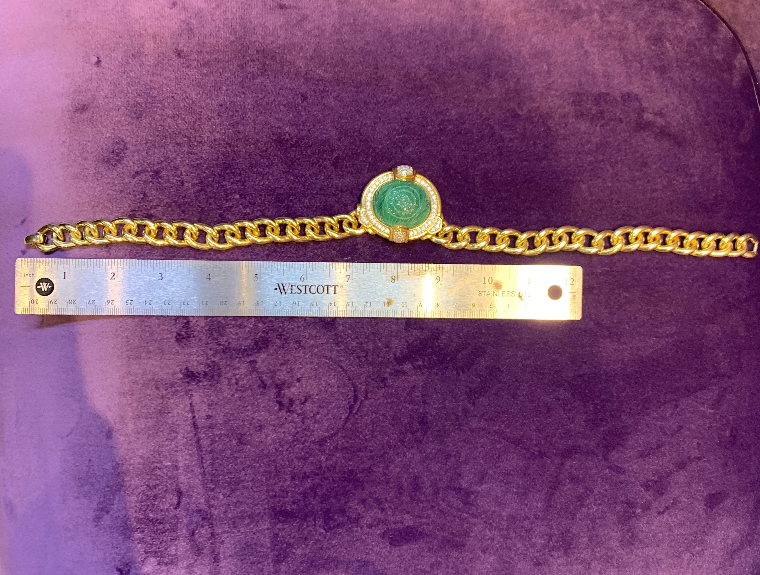 David Webb Carved Emerald Necklace For Sale 4