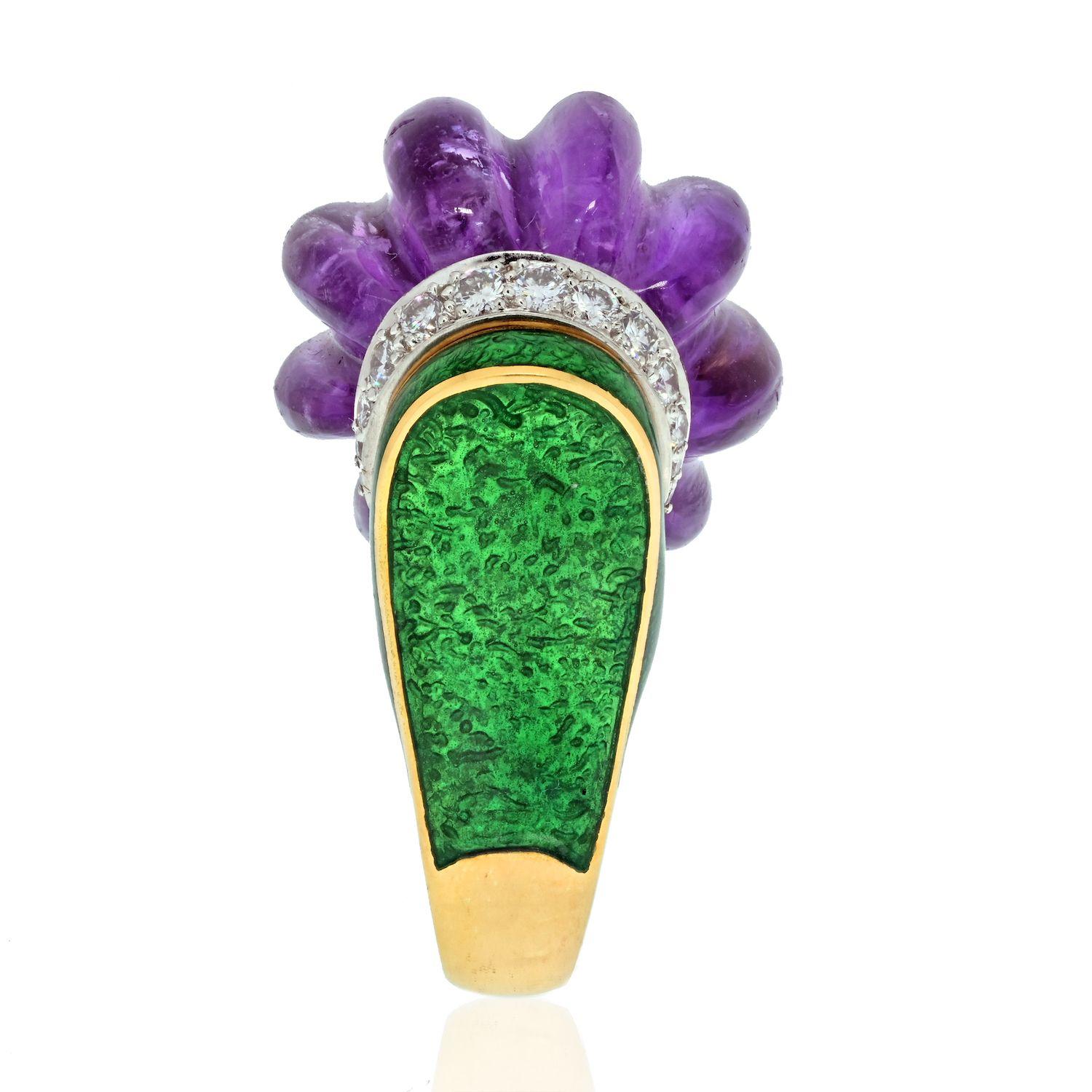 green and purple stone