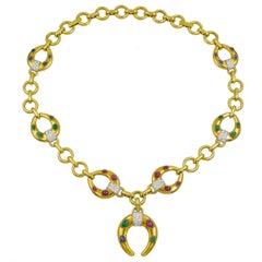 David Webb Celtic Crescent Convertible Necklace / Brooch i
