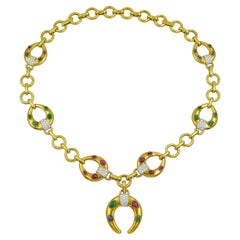 David Webb Celtic Crescent Convertible Necklace / Brooch i
