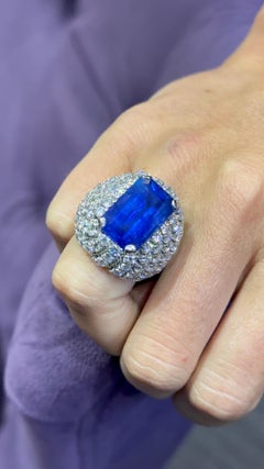 David Webb Certified Natural 15 carat Sapphire & Diamond Ring