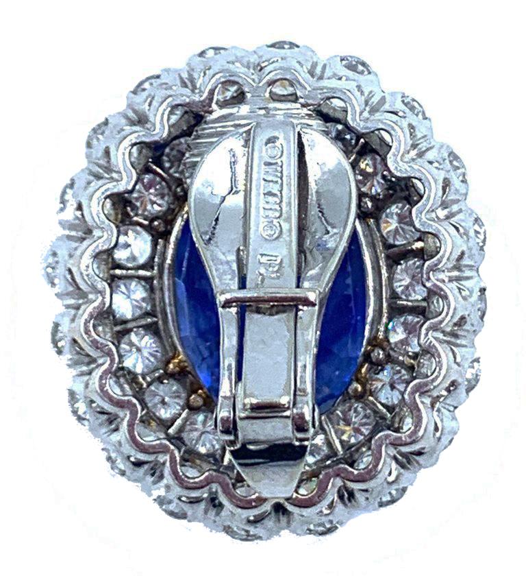 David Webb Certified No Heat 26.58 Carat Ceylon Sapphire and Diamond Earrings For Sale 2