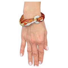 David Webb Chestnut Enamel Horse Bracelet