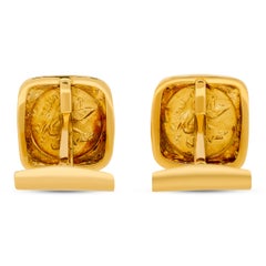 David Webb Coin Cufflinks in 18k Yellow Gold