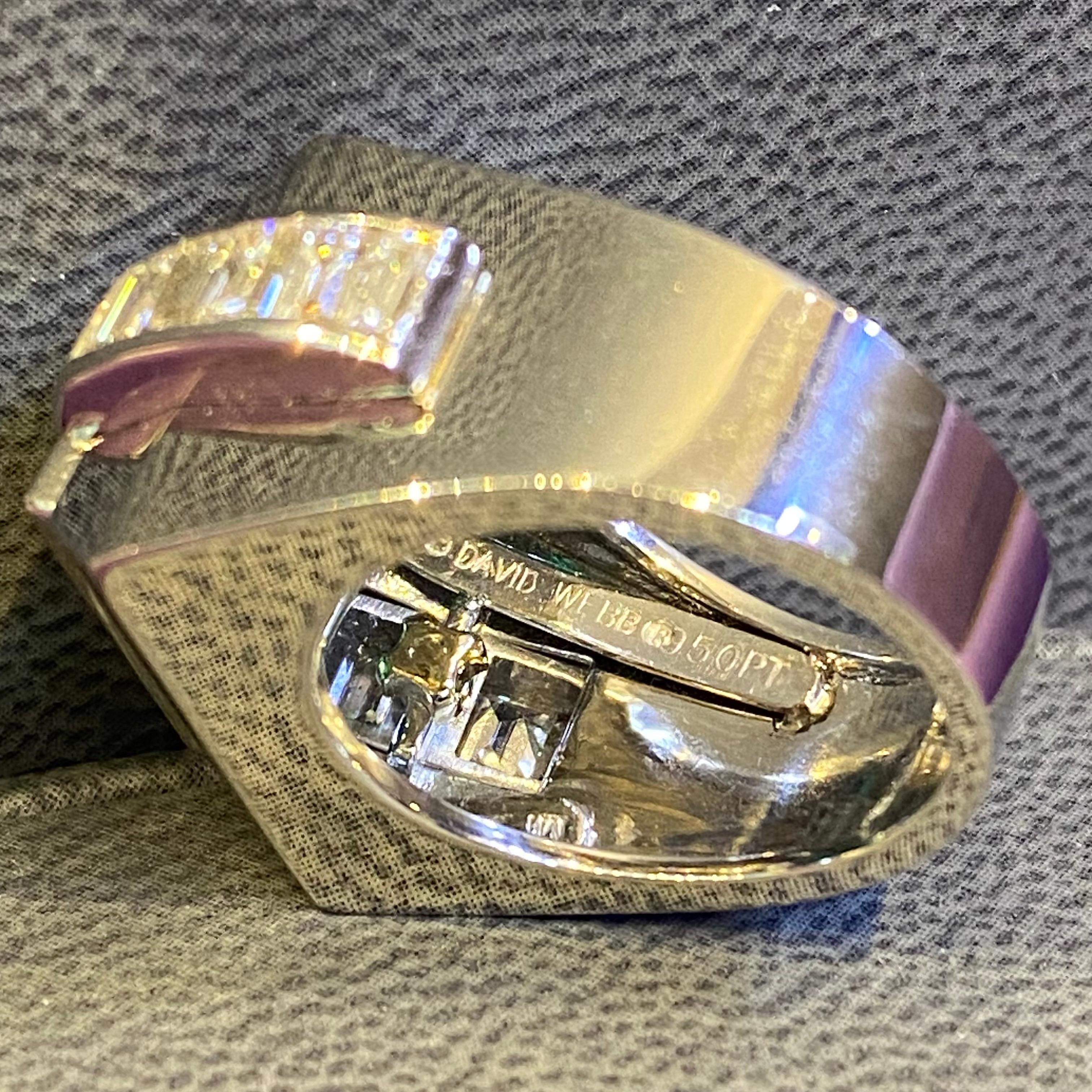 David Webb Colombian Emerald & Diamond Men's Ring  For Sale 4