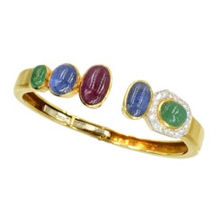 David Webb Bracciale con pietre colorate e diamanti