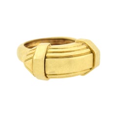 David Webb Contemporary Yellow Gold Stacked Chevron Ring