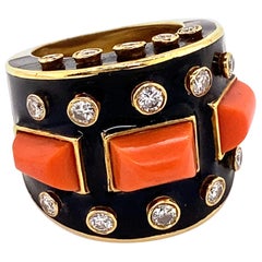 David Webb Coral Bastille Ring