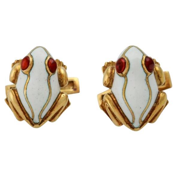 David Webb Couple Cufflinks 'Frogs'