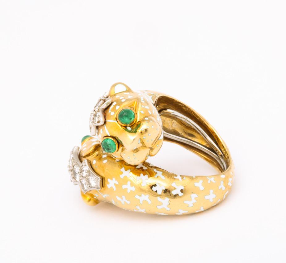 David Webb Crossover Leopard Ring For Sale 3