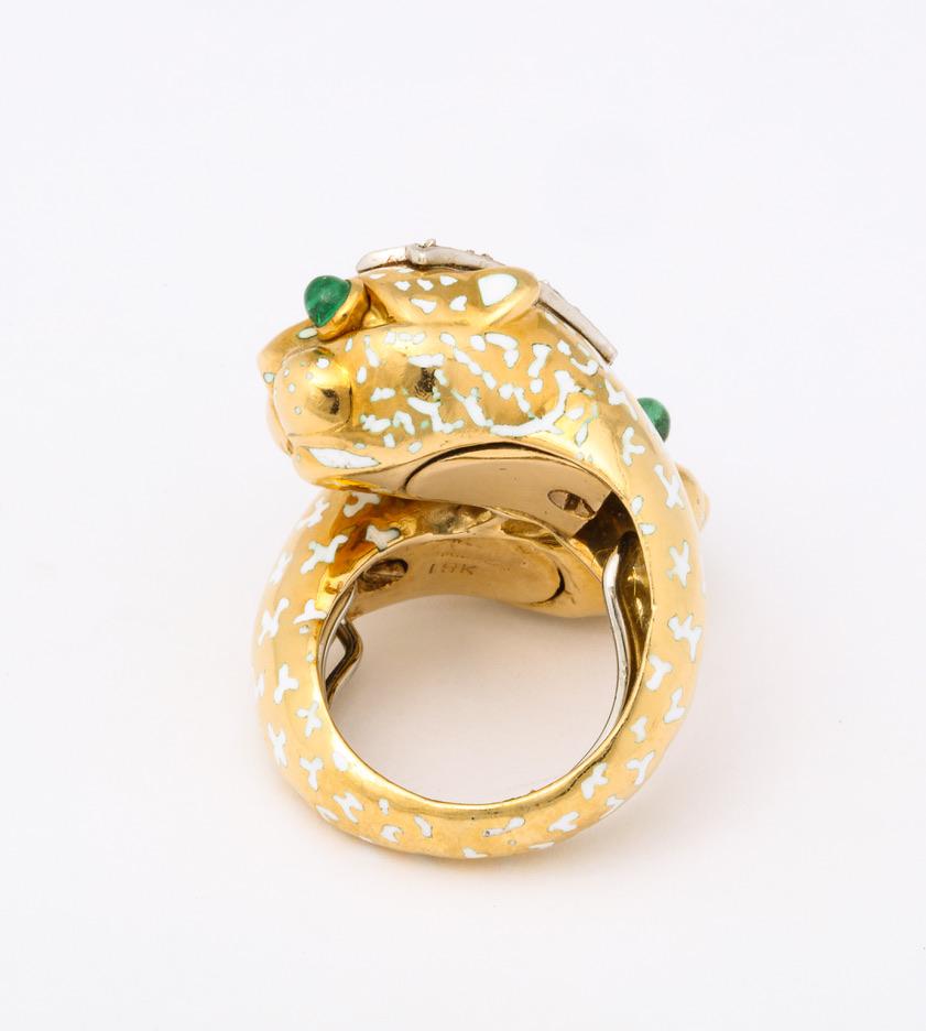 David Webb Crossover Leopard Ring For Sale 5
