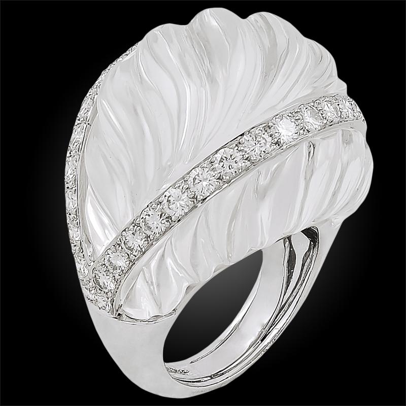 Taille ronde David Webb Bague en cristal et diamants en vente