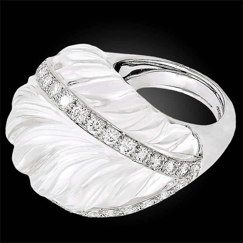 Round Cut David Webb Crystal Diamond Ring For Sale