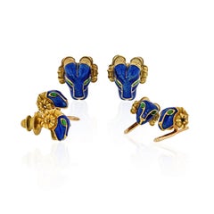 David Webb Cuff Links and Stud Dress Set