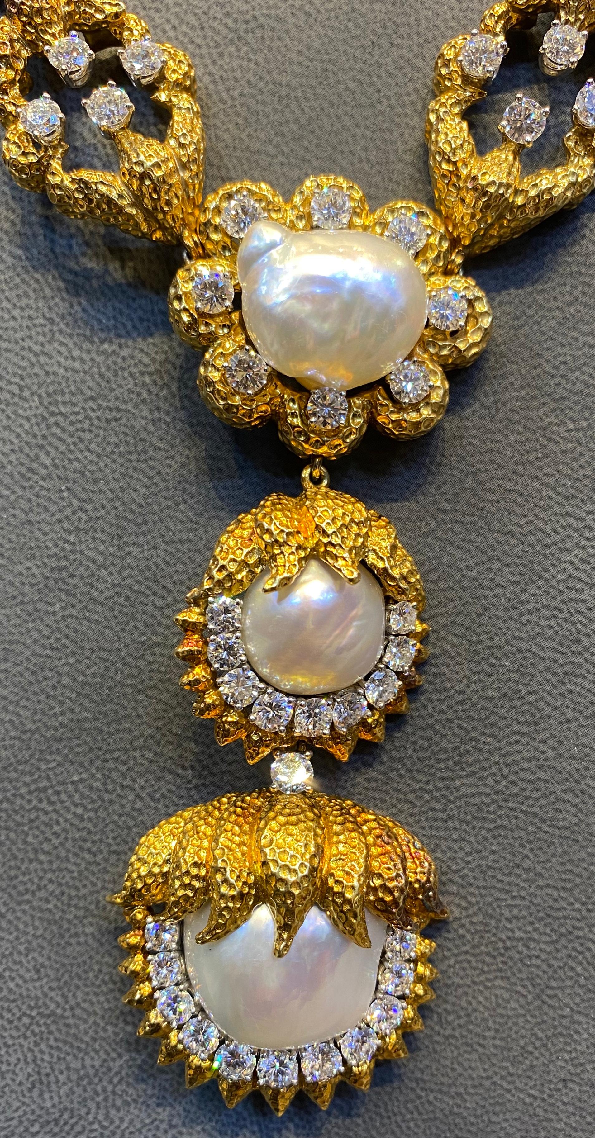 David Webb Cultured Pearl & Diamond Sautoir Necklace 7