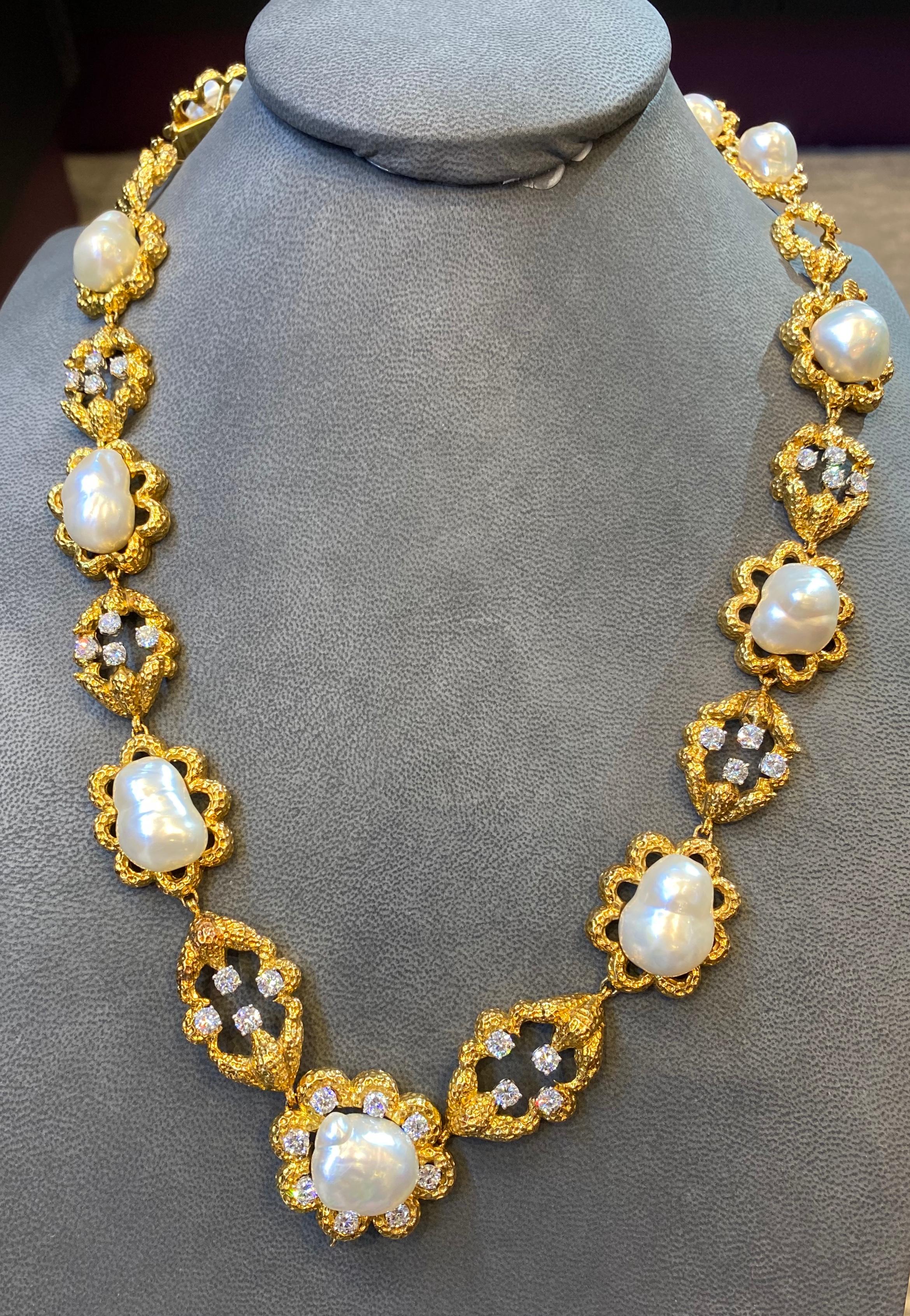 David Webb Cultured Pearl & Diamond Sautoir Necklace 3