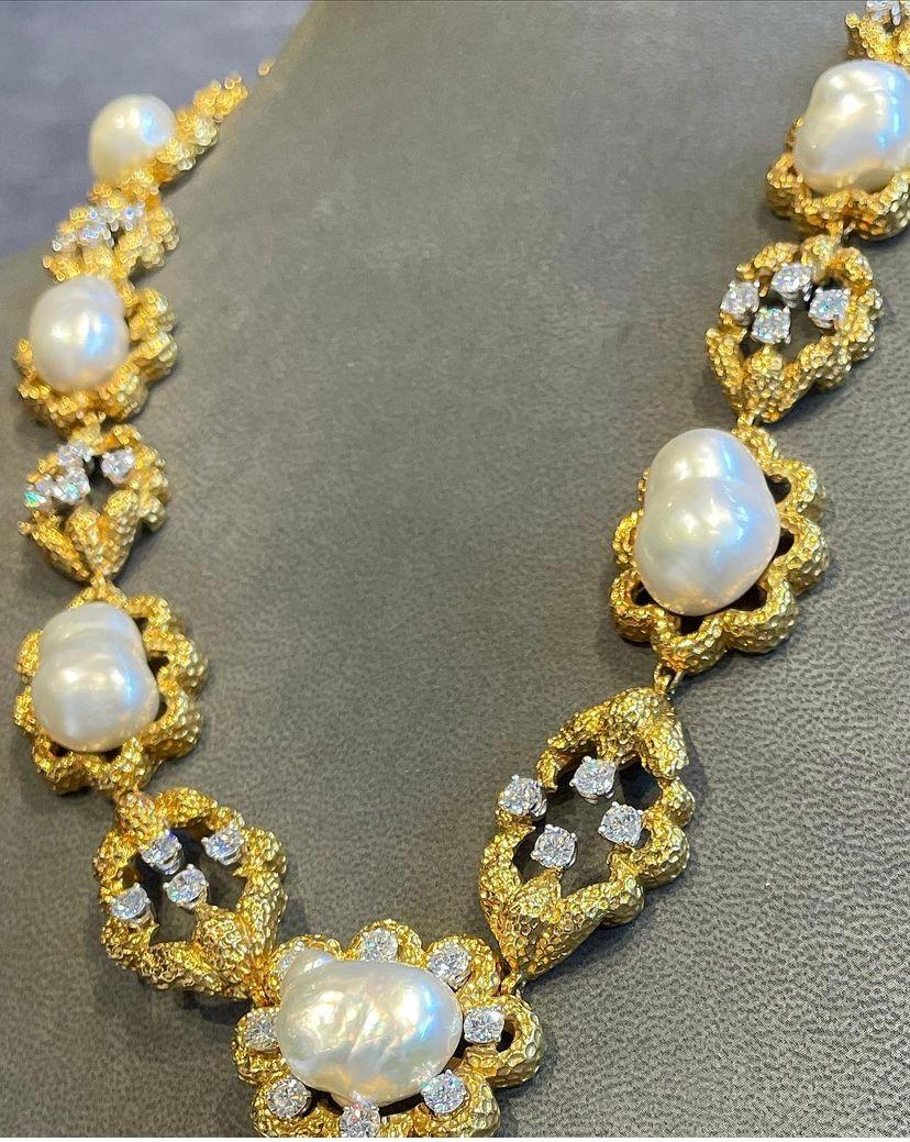 David Webb Cultured Pearl & Diamond Sautoir Necklace 4