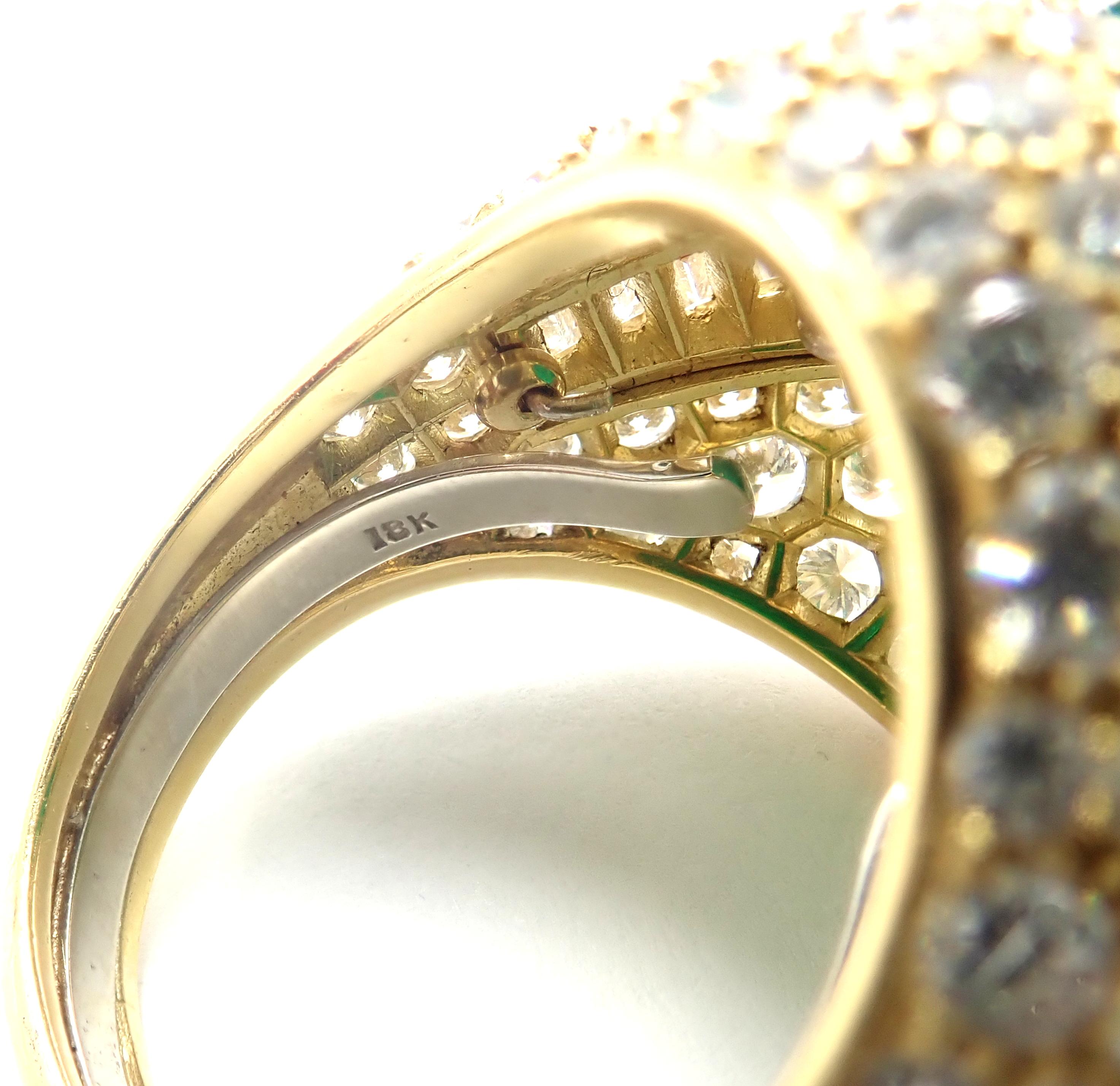 David Diamond 17.91ct Large Colombian Cabochon Emerald Yellow Gold Ring AGL Unisexe en vente