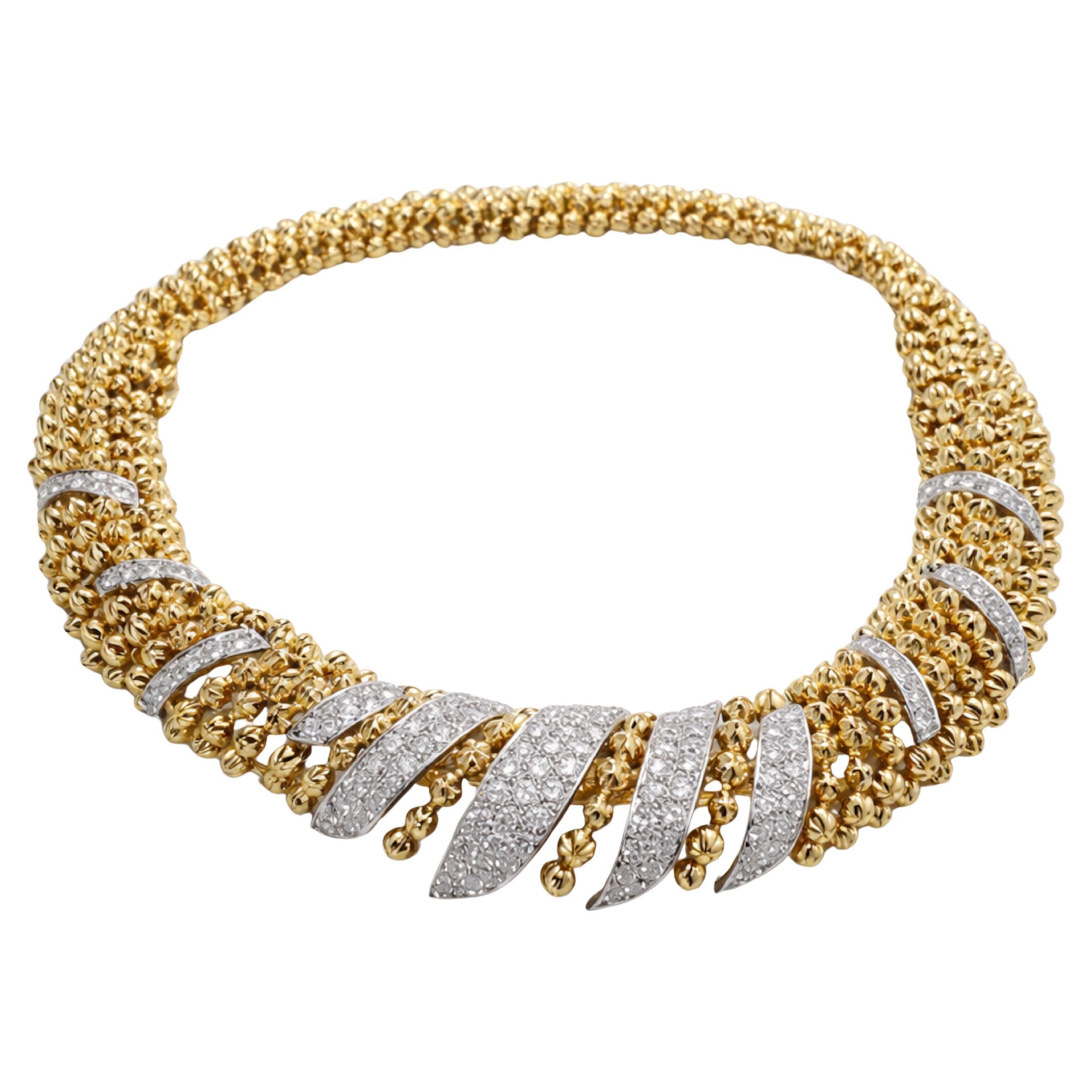 David Webb Bracciale con collana convertibile in oro 18 carati e platino in vendita