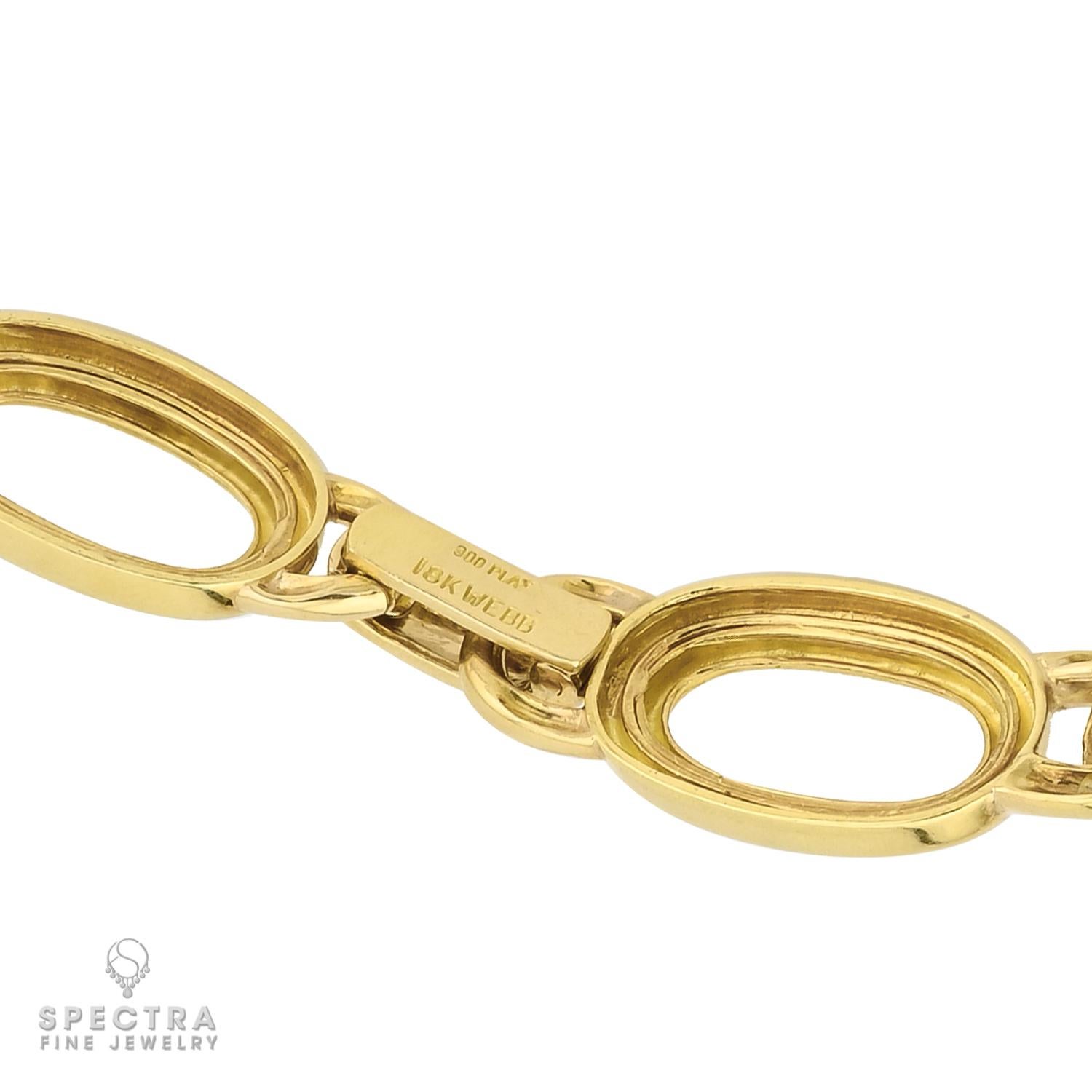 Contemporaneo David Webb Collana a maglie ovali con diamanti in oro 18k in vendita