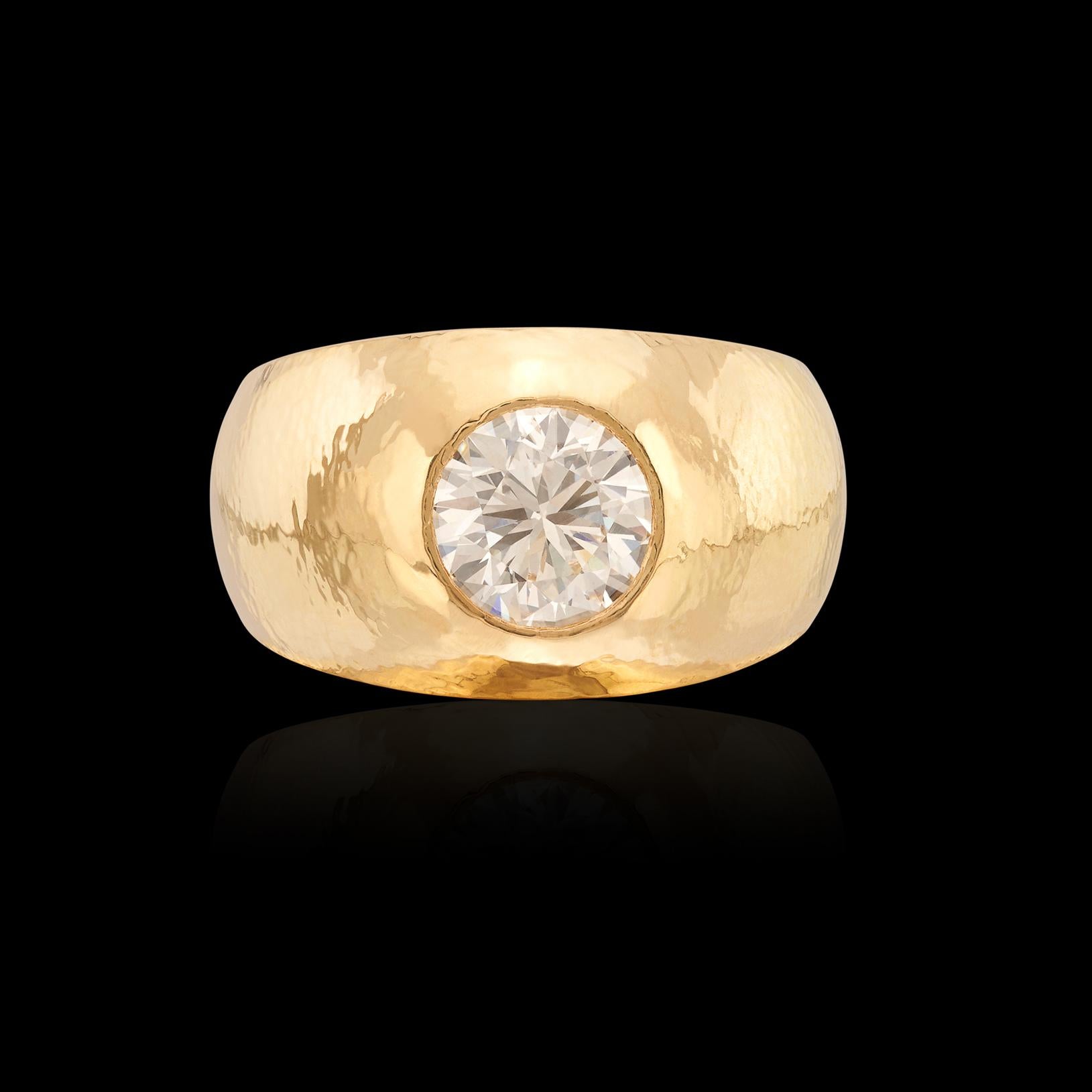 Anillo David Webb de diamantes y oro de 18 quilates Corte redondo en venta