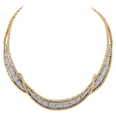 Halskette aus 18 Karat Gelbgold und Platin mit Diamanten von David Webb
