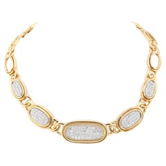 David Webb Diamond 18k YG Oval Link Necklace