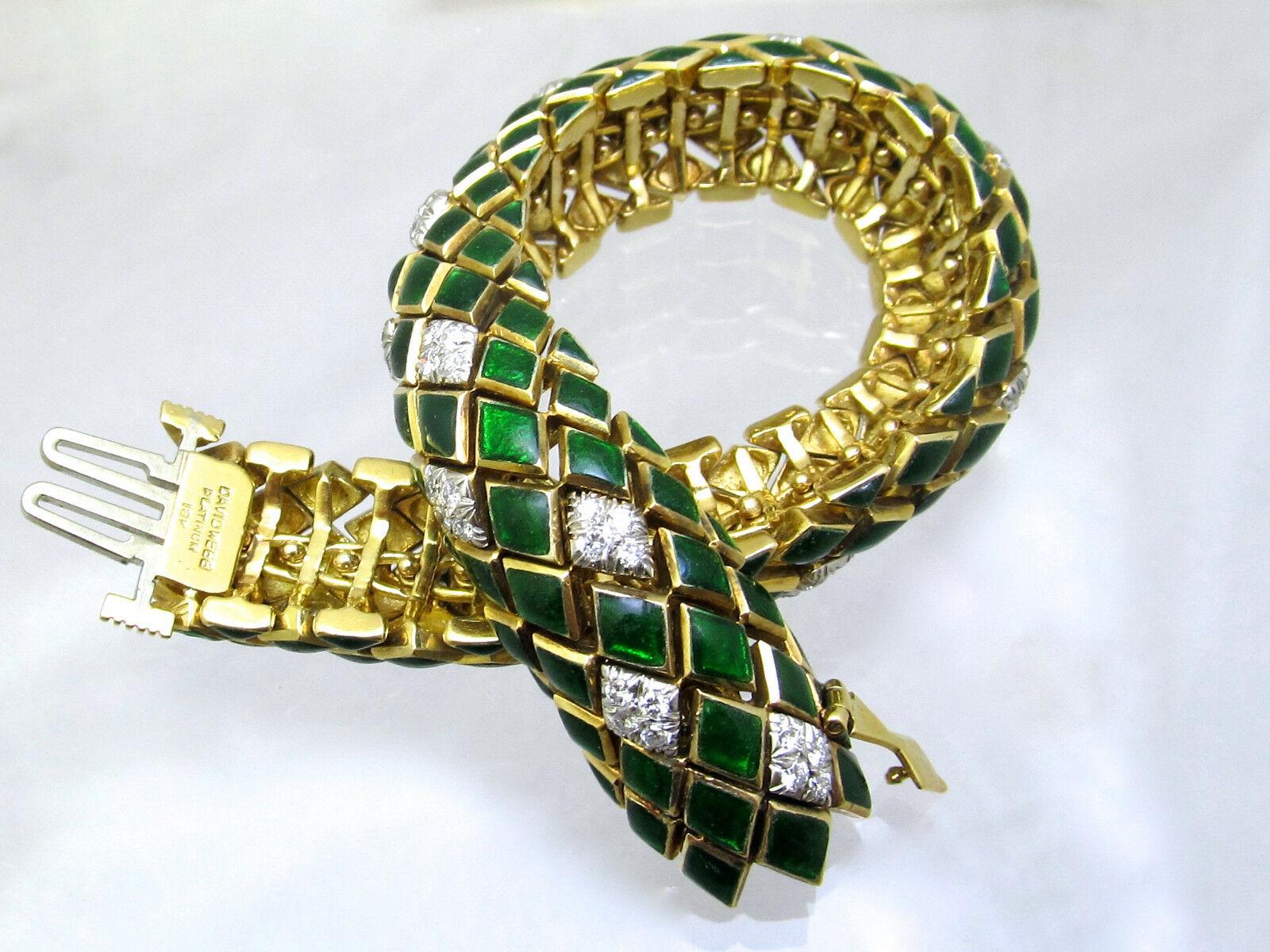 Contemporary David Webb Diamond and Enamel Bracelet