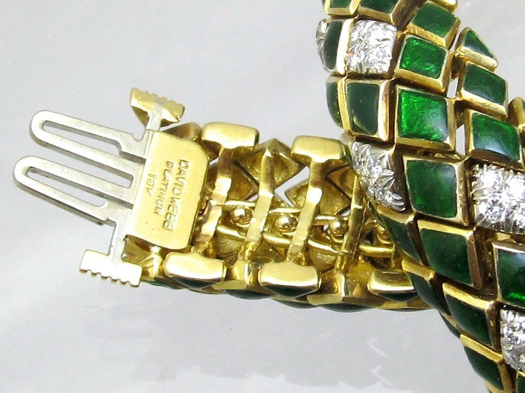 David Webb Diamond and Enamel Bracelet In Excellent Condition In New York, NY