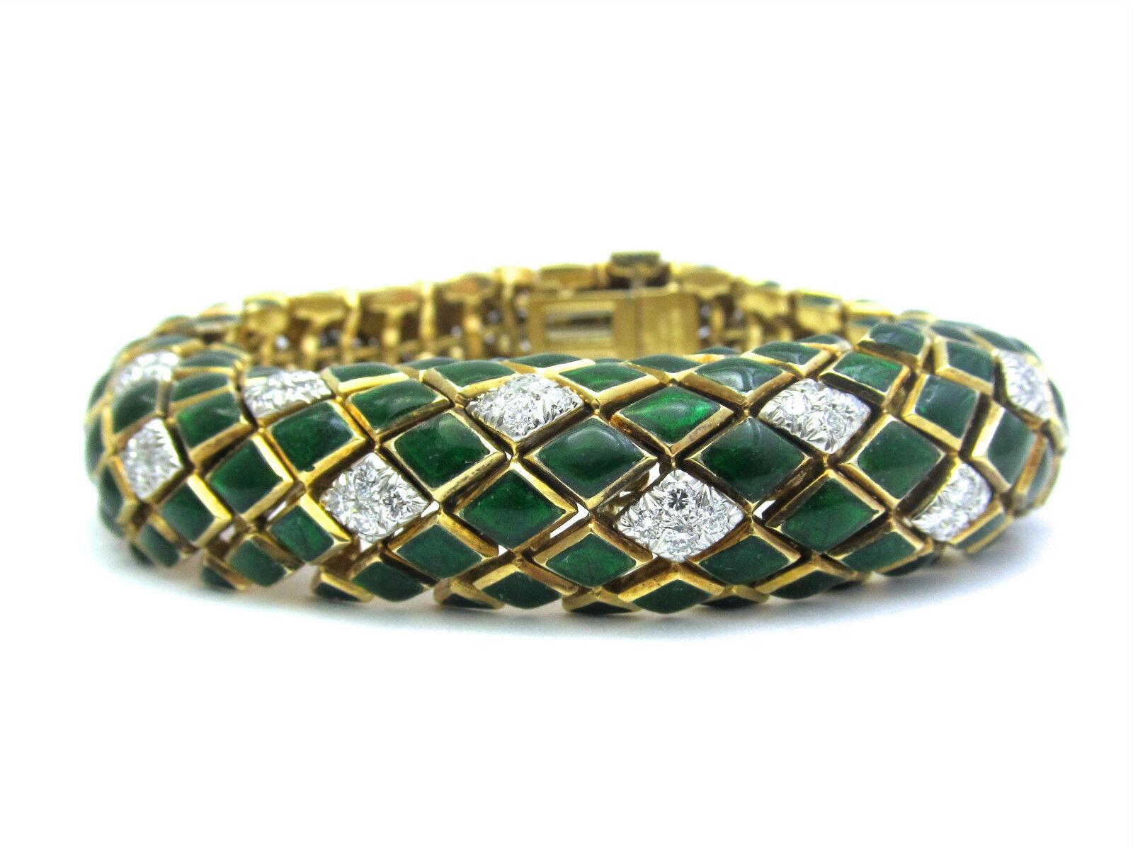 David Webb Diamant- und Emaille-Armband Damen