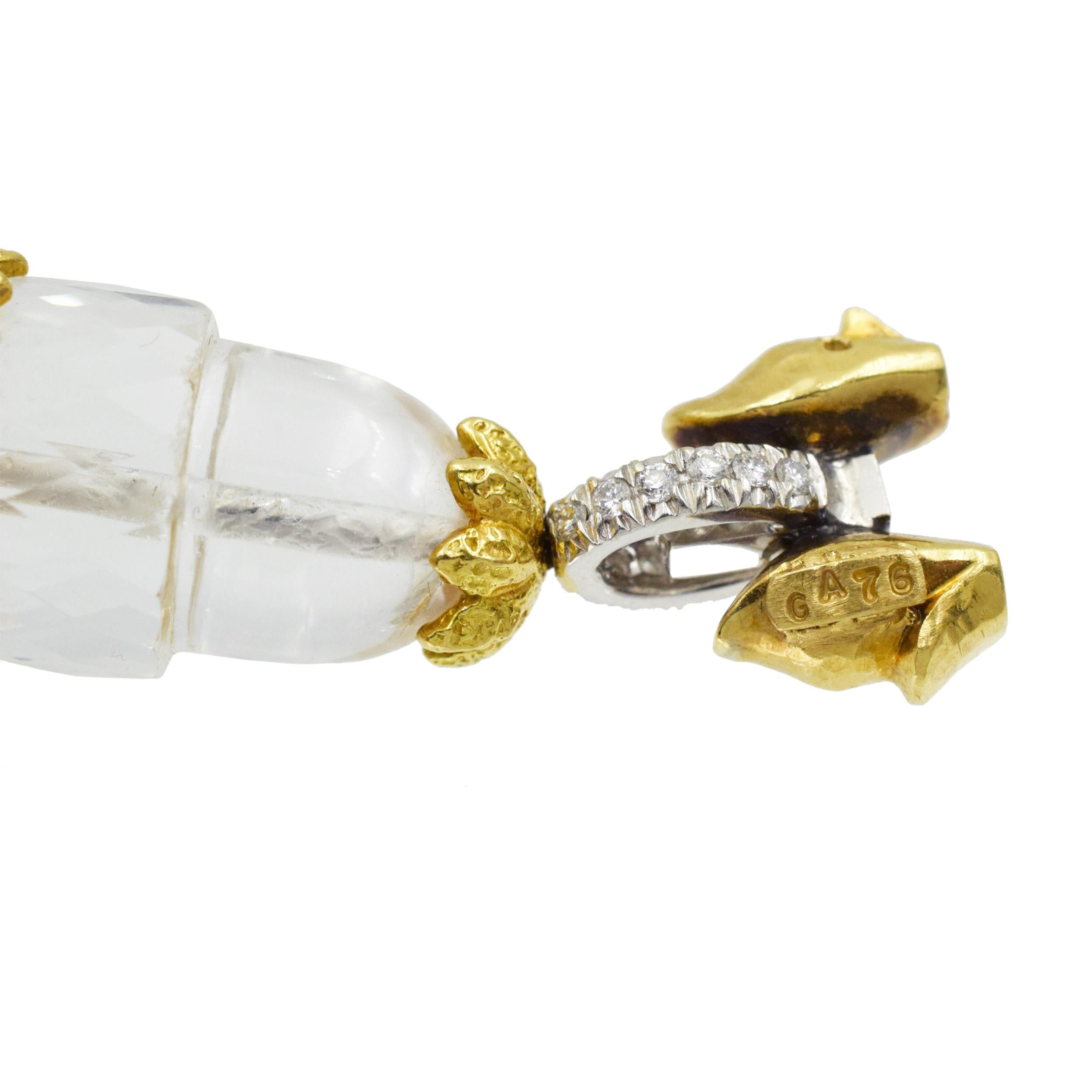 David Webb Diamond and Rock Crystal Bracelet For Sale 1