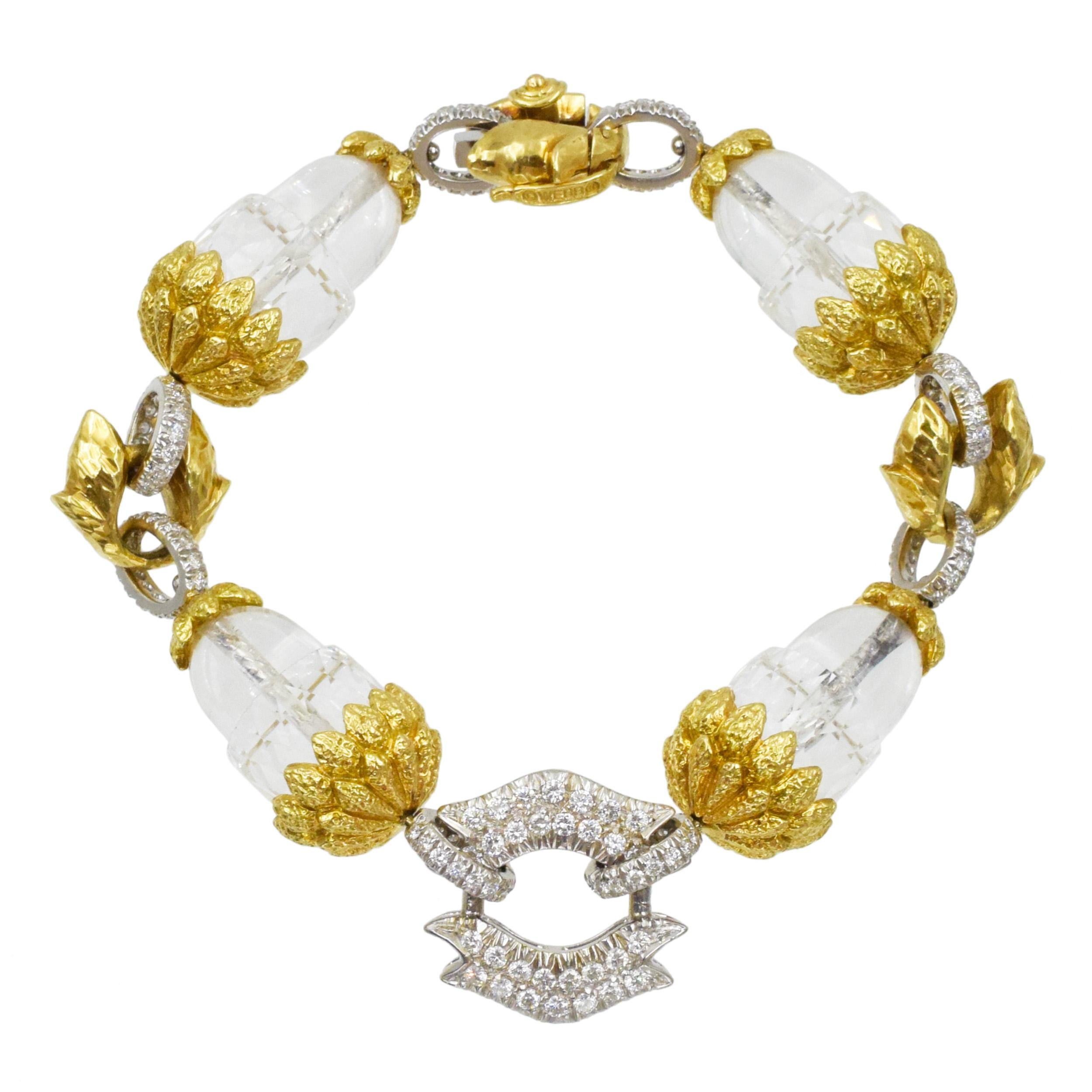 Artiste Bracelet en diamant et cristal de roche de David Webb en vente